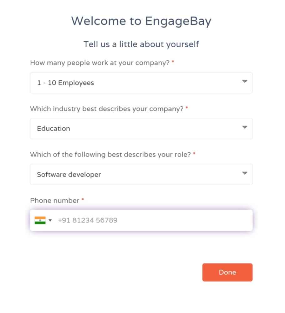 How to create account on engage bay